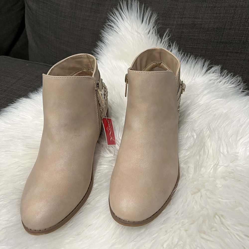 Nina Elegant Nude Ankle Boots